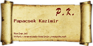 Papacsek Kazimir névjegykártya